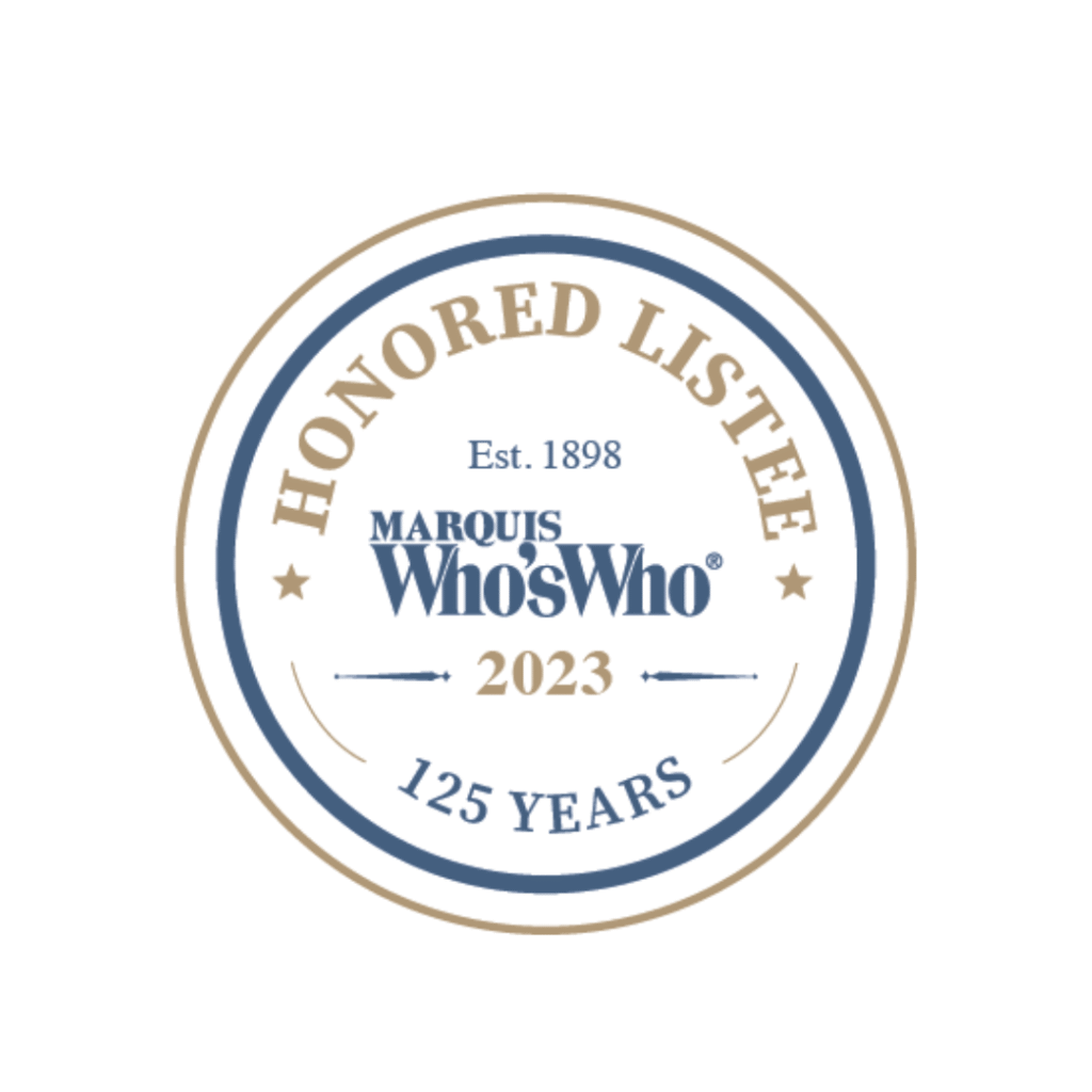 Nhi Aronheim as honored listee at Marquis WhosWho